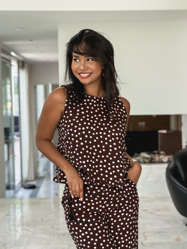 Blouse à pois Palmina - Chocolat