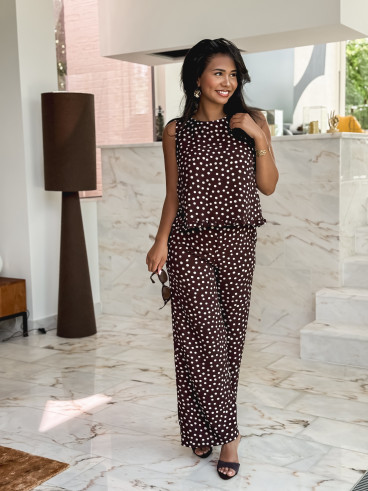 Blouse à pois Palmina - Chocolat