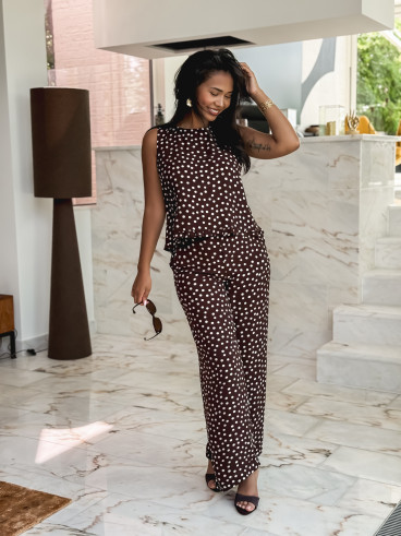 Blouse à pois Palmina - Chocolat