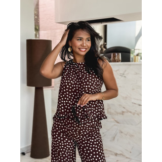 Blouse à pois Palmina - Chocolat
