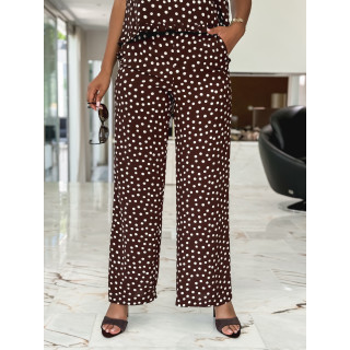 Pantalon à pois Palmina - Chocolat