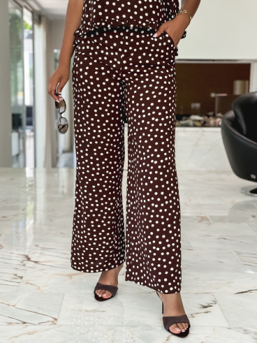 Pantalon à pois Palmina - Chocolat Pantalon à pois Palmina - Chocolat