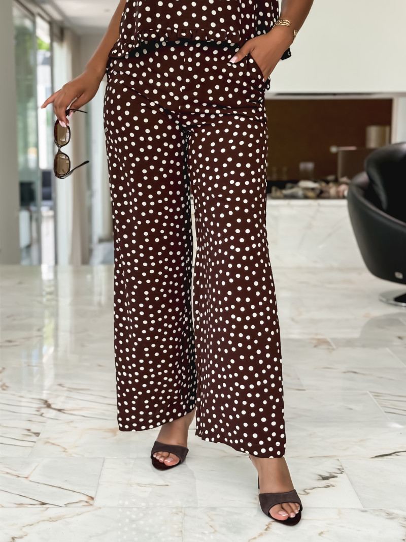 Pantalon à pois Palmina - Chocolat Pantalon à pois Palmina - Chocolat