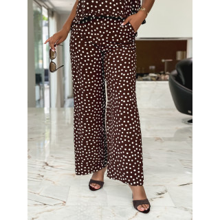 Pantalon à pois Palmina - Chocolat
