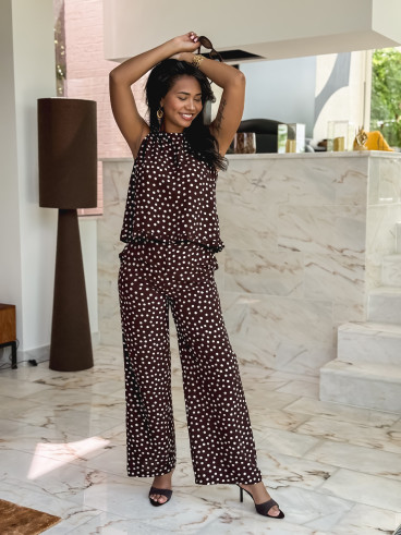 Pantalon à pois Palmina - Chocolat Pantalon à pois Palmina - Chocolat
