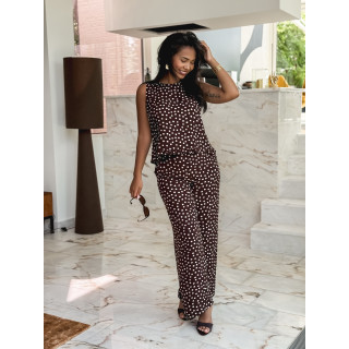 Pantalon à pois Palmina - Chocolat