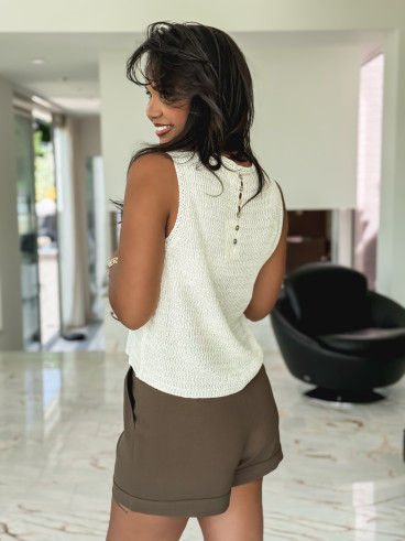 Blouse sans manches Noéla - Ecru/Doré Blouse sans manches Noéla - Ecru/Doré