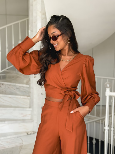 Blouse cache coeur Sherley - Terracotta