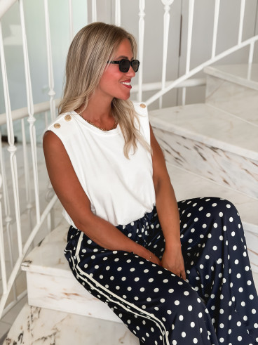 Pantalon à pois Médusa - Bleu marine Pantalon à pois Médusa - Bleu marine
