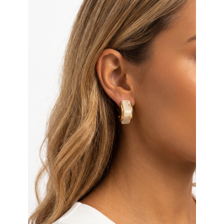 Boucles d'oreilles Pearl - Doré/Beige