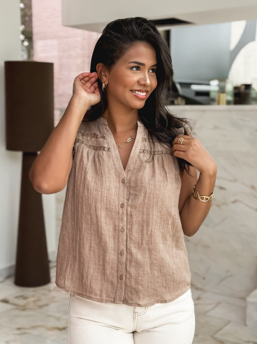 Blouse Agathe - Taupe Blouse Agathe - Taupe