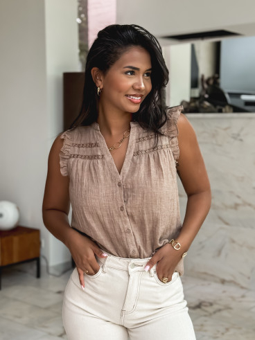 Blouse Agathe - Taupe Blouse Agathe - Taupe