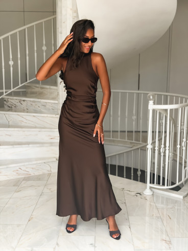 Robe longue Maryline - Chocolat