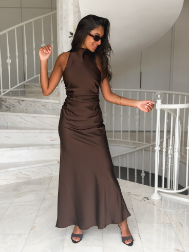 Robe longue Maryline - Chocolat