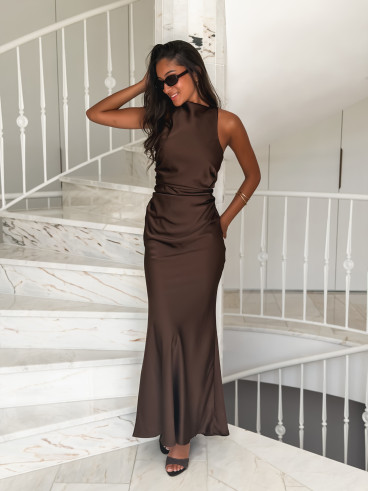 Robe longue Maryline - Chocolat