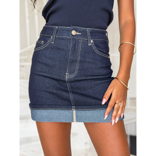 Jupe courte en jeans Kiyomi - Bleu foncé