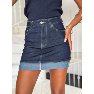 Jupe courte en jeans Kiyomi - Bleu foncé