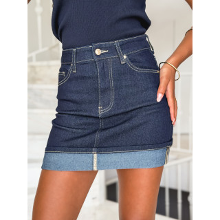 Jupe courte en jeans Kiyomi - Bleu foncé