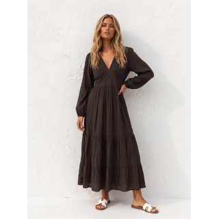 Robe longue Adoline - Chocolat