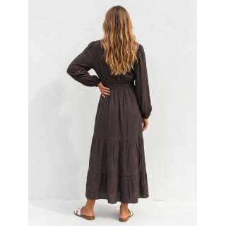 Robe longue Adoline - Chocolat