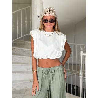 Crop top Lou - Blanc