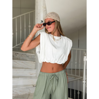 Crop top Lou - Blanc