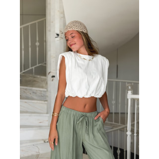 Crop top Lou - Blanc