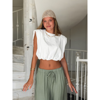 Crop top Lou - Blanc