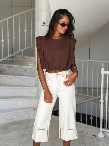 Crop top Lou - Chocolat
