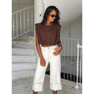 Crop top Lou - Chocolat