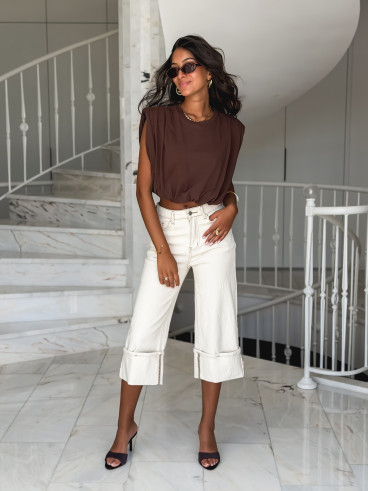 Crop top Lou - Chocolat Crop top Lou - Chocolat