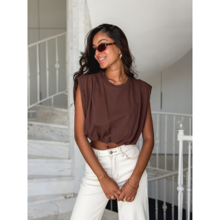 Crop top Lou - Chocolat