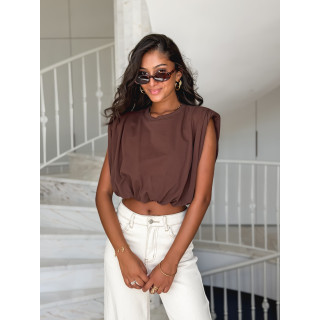Crop top Lou - Chocolat