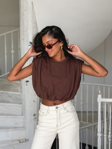 Crop top Lou - Chocolat Crop top Lou - Chocolat