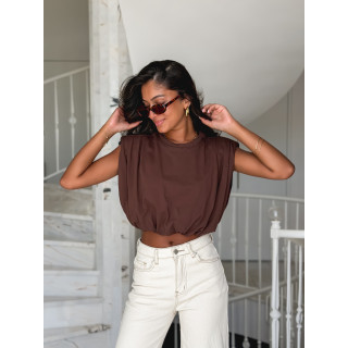 Crop top Lou - Chocolat