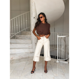 Crop top Lou - Chocolat