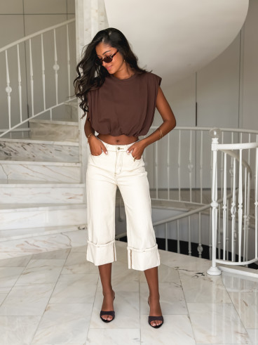 Crop top Lou - Chocolat Crop top Lou - Chocolat