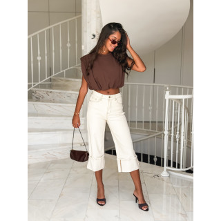 Crop top Lou - Chocolat