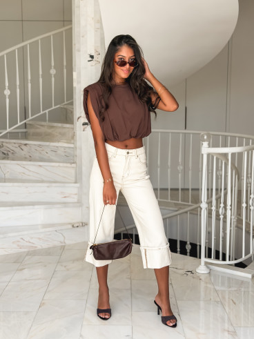 Crop top Lou - Chocolat Crop top Lou - Chocolat