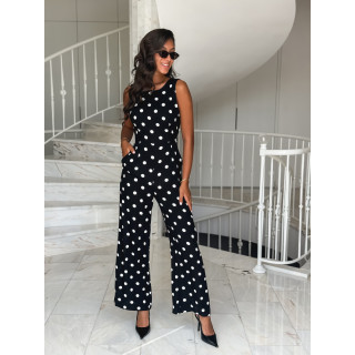 Combinaison pantalon à pois Amicia - Noir