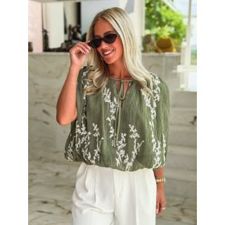 Blouse à motifs Estella - Kaki