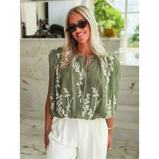 Blouse à motifs Estella - Kaki