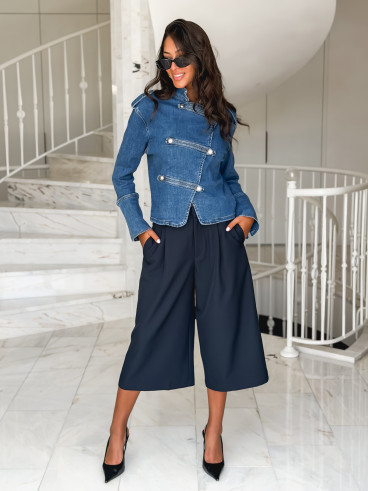 Pantacourt Lalita - Bleu marine Pantacourt Lalita - Bleu marine