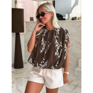 Blouse à motifs Estella - Chocolat