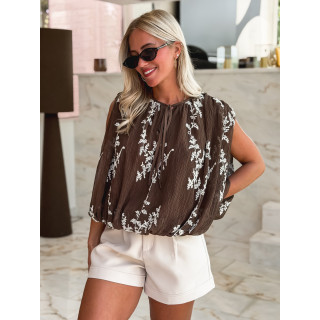 Blouse à motifs Estella - Chocolat