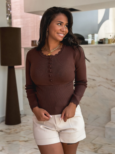 Pull Mayalia - Chocolat