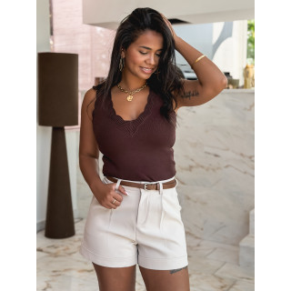 Pull sans manches Sélène - Chocolat