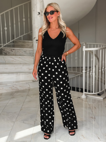 Pantalon à pois Amicia - Noir