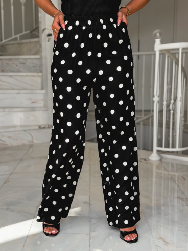 Pantalon à pois Amicia - Noir