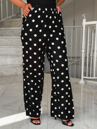 Pantalon à pois Amicia - Noir